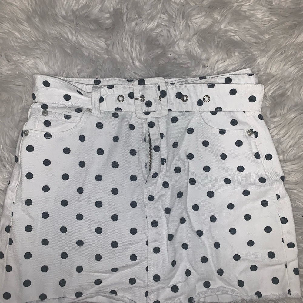 Signature 8 Polka Dot Denim Mini Skirt Size S
